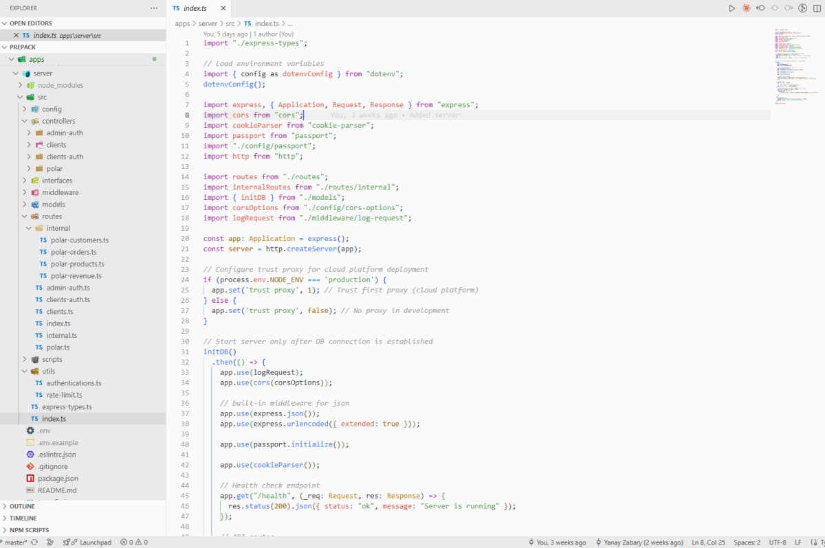 Backend API screenshot